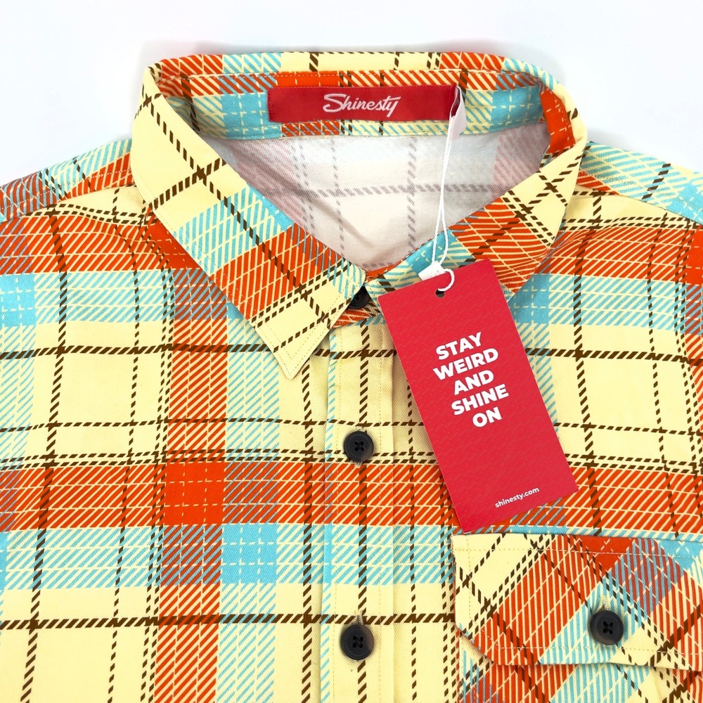 🚀 Hooters Plaid Shirt Men's S Button Down‎ L/S Casual Western Style Back Pocket